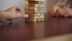 Stock Video Jenga Tower On A Table Seen In Detail Animated Wallpaper