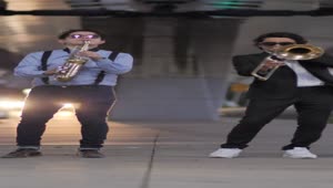 Stock Video Jazz Musicians Playing In The Street Animated Wallpaper