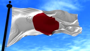 Stock Video Japan Flag Waves Gently In The Wind Animated Wallpaper