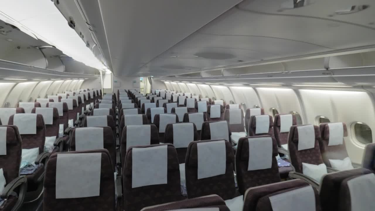 Download Stock Video Interior Of An Economy Class Cabin Animated Wallpaper