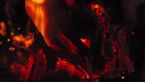 Stock Video Intense Fire Burning Coal Animated Wallpaper