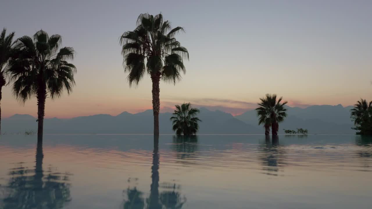 Download Stock Video Infinity Pool At Dusk Animated Wallpaper