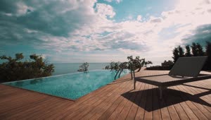 Stock Video Infinity Pool And Wooden Deck Animated Wallpaper