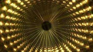 Stock Video Infinite Golden Luminous Tunnel Animated Wallpaper