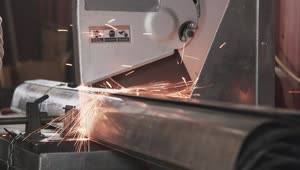 Stock Video Industrial Saw Cutting Through Metal Animated Wallpaper