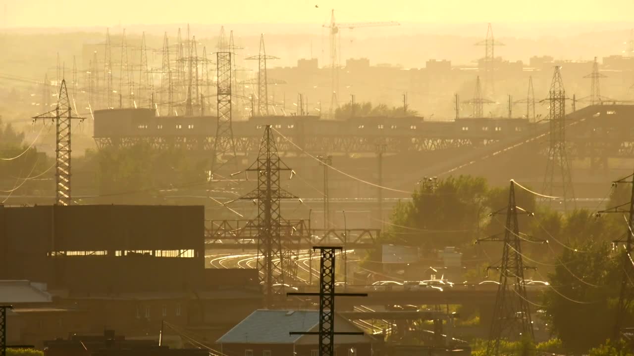 Download Stock Video Industrial Landscape And Moving Cars Animated Wallpaper