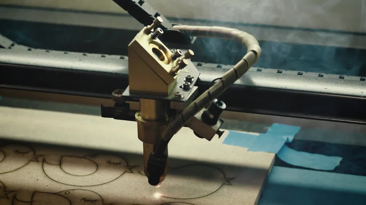 Download Stock Video Industrial Cutting Machine Cutting Fiber Animated Wallpaper