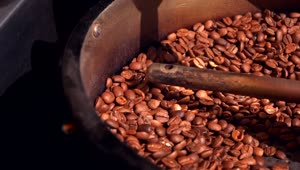 Stock Video Industrial Coffee Roaster Moving Coffee Beans Animated Wallpaper