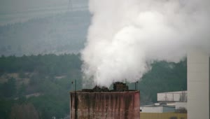 Stock Video Industrial Chimney Unloading Pollution To The Air Animated Wallpaper