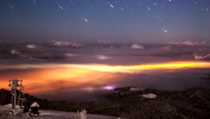 Stock Video Impressive Meteor Shower Seen From A Mountain Animated Wallpaper