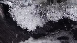 Stock Video Icy Winter Water From A River In A Forest Closeup Animated Wallpaper