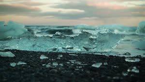 Stock Video Ice Between Breaking Waves Animated Wallpaper