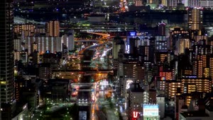 Stock Video Huge City With Avenues And Illuminated Buildings Animated Wallpaper
