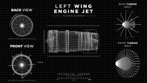 Stock Video Hud Style D Animation Of Plane Jet Engine Diagrams Animated Wallpaper