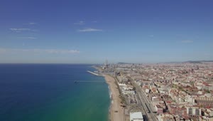 Stock Video Hotels Along The Coast In Barcelona Animated Wallpaper