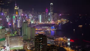 Stock Video Hong Kong Harbor At Night Animated Wallpaper