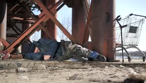 Stock Video Homeless Man Sleeping Rough Animated Wallpaper