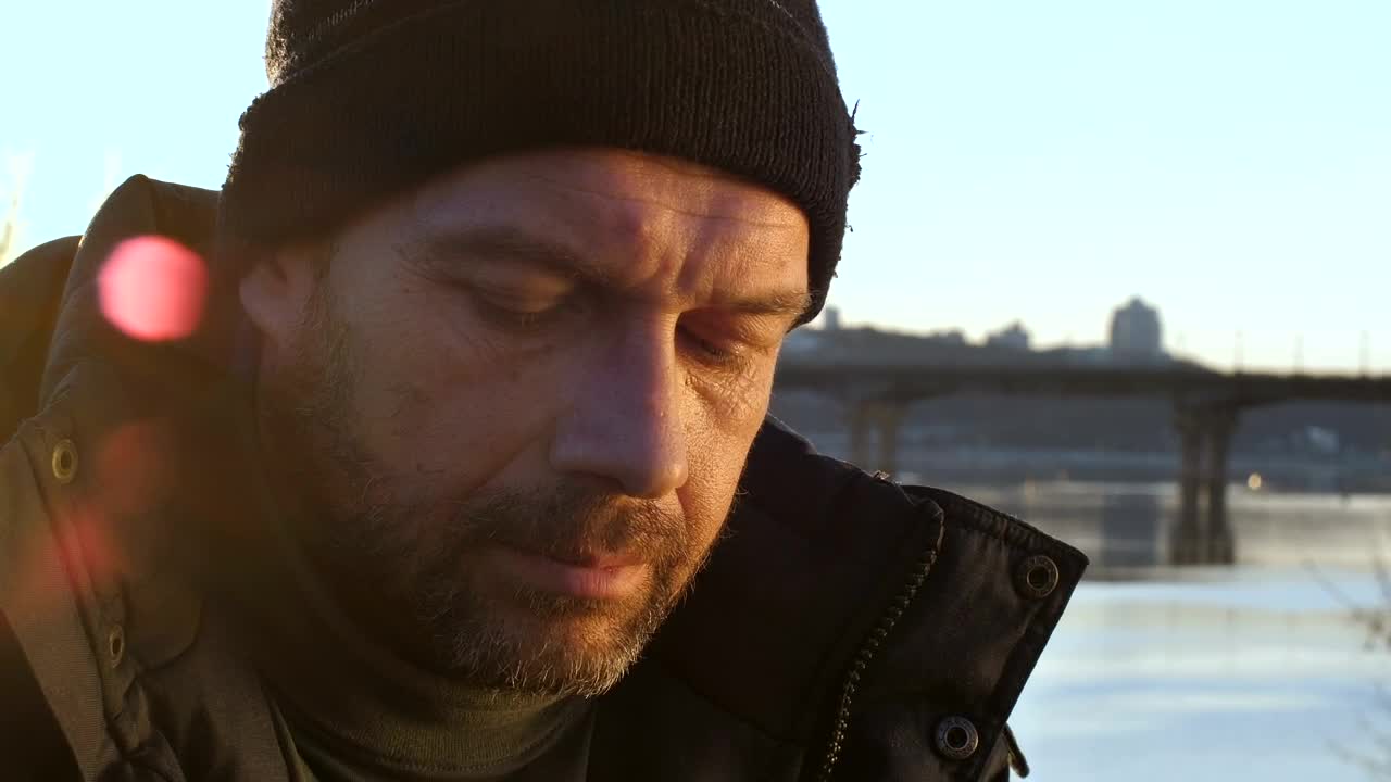 Download Stock Video Homeless Man Portrait Animated Wallpaper