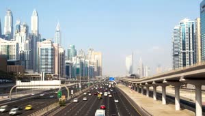 Stock Video Highway In The Dubai Marina On A Sunny Day Animated Wallpaper