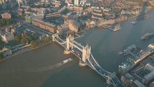 Stock Video High View Of Tower Bridge In London England Animated Wallpaper