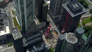 Stock Video High Aerial View Of Buildings In Frankfurt Animated Wallpaper