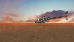 Stock Video Helicopter Taking Off From The Desert Animated Wallpaper