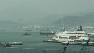 Stock Video Heavy Boat Traffic In Hong Kong Harbor Animated Wallpaper
