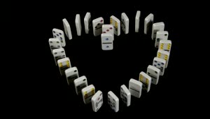Stock Video Heart Shaped Dominoes Animated Wallpaper
