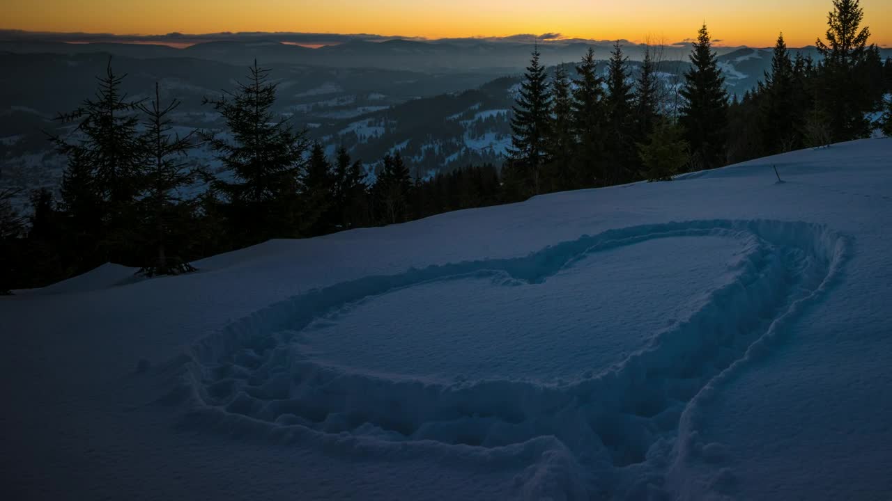 Download Stock Video Heart In The Snow Animated Wallpaper