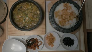 Stock Video Having Traditional Korean Food For Dinner Animated Wallpaper