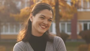 Stock Video Happy Woman In Her Neighborhood Portrait Animated Wallpaper