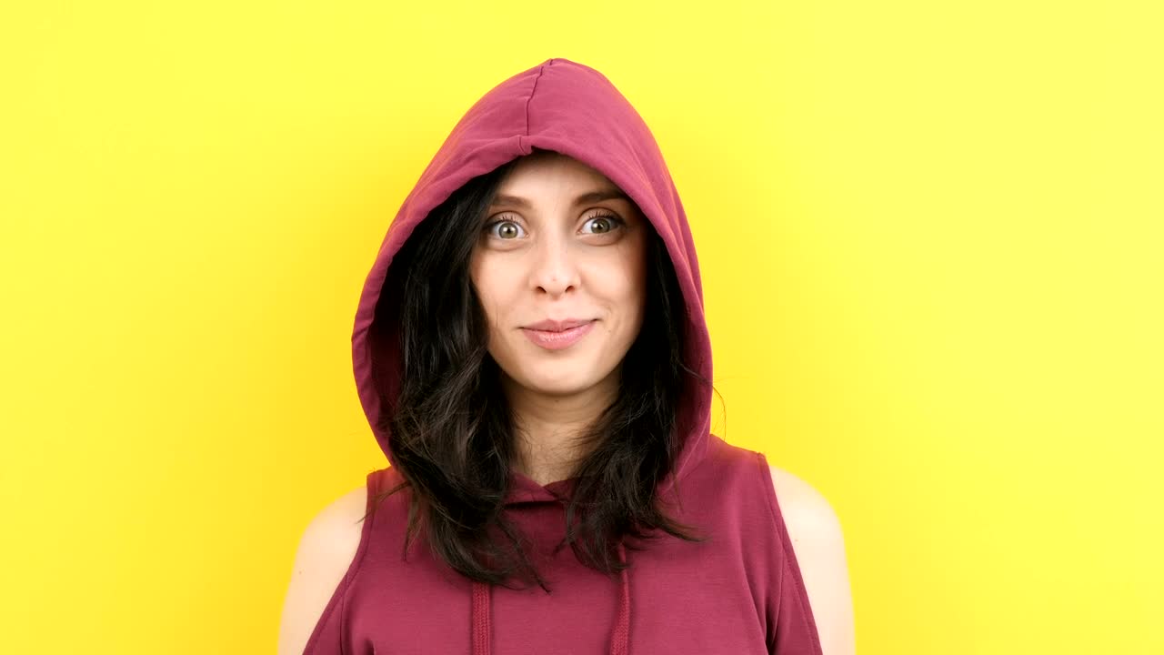 Download Stock Video Happy Urban Woman Takes Her Head Animated Wallpaper