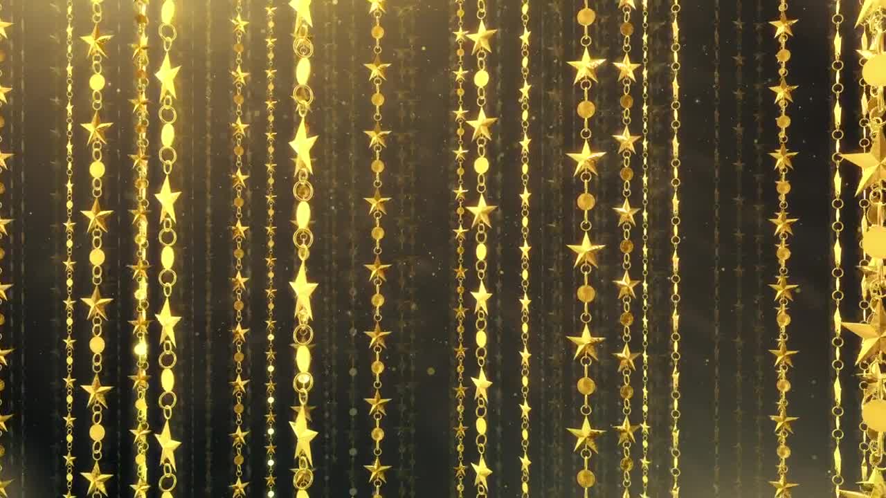 Download Stock Video Hanging Golden Stars Animated Wallpaper