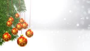 Stock Video Hanging Christmas Balls On Snowy Background D Animated Wallpaper