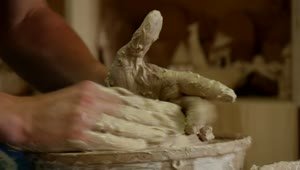 Stock Video Hands Working With Raw Clay Animated Wallpaper