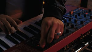 Stock Video Hands Of A Dj Playing A Keyboard Animated Wallpaper