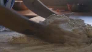 Stock Video Hands Of A Cook Making A Dough For A Pizza Animated Wallpaper