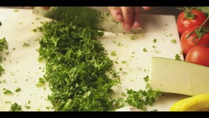 Stock Video Hands Of A Cook Chopping Vegetables Animated Wallpaper