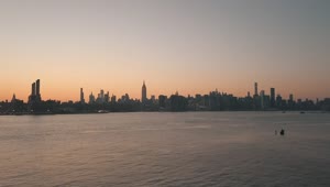 Stock Video Landscape Of The Nyc Skyline Seen From The Sea Animated Wallpaper