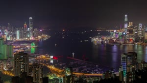Stock Video Landscape Of The City Of Hong Kong At Night Animated Wallpaper