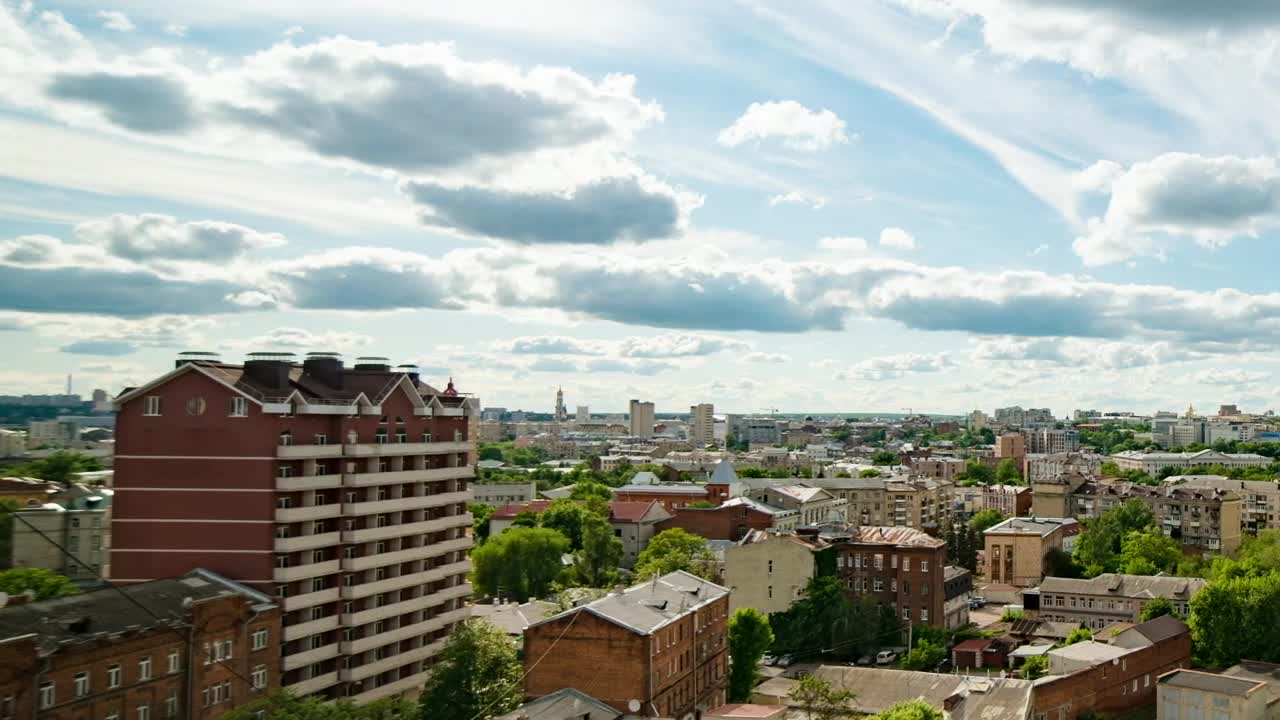 Download Stock Video Landscape From The Top Of A City On A Sunny Animated Wallpaper