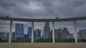 Stock Video Landscape Covered With Skyscrapers And Buildings Animated Wallpaper