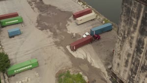 Stock Video Land Transport Zone In A Port Aerial Shot Animated Wallpaper