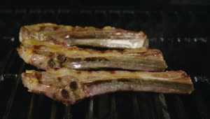 Stock Video Lamb Chops Fired On A Grill Animated Wallpaper