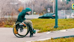 Stock Video Man In A Wheelchair Attempt To Pass The Ramp Animated Wallpaper