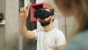 Stock Video Man Gestures With Futuristic Vr Technology Animated Wallpaper