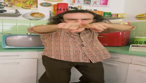 Stock Video Man Dancing In A S Kitchen Animated Wallpaper