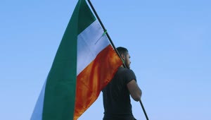 Stock Video Man Carrying The Flag Of India With A Flagpole Animated Wallpaper