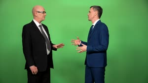 Stock Video Making A Business Deal With Green Screen Behind Animated Wallpaper