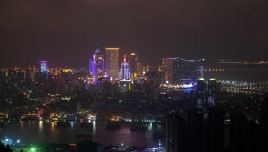 Stock Video Macau Modern Cityscape At Night Animated Wallpaper